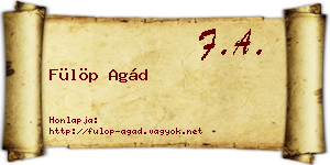 Fülöp Agád névjegykártya